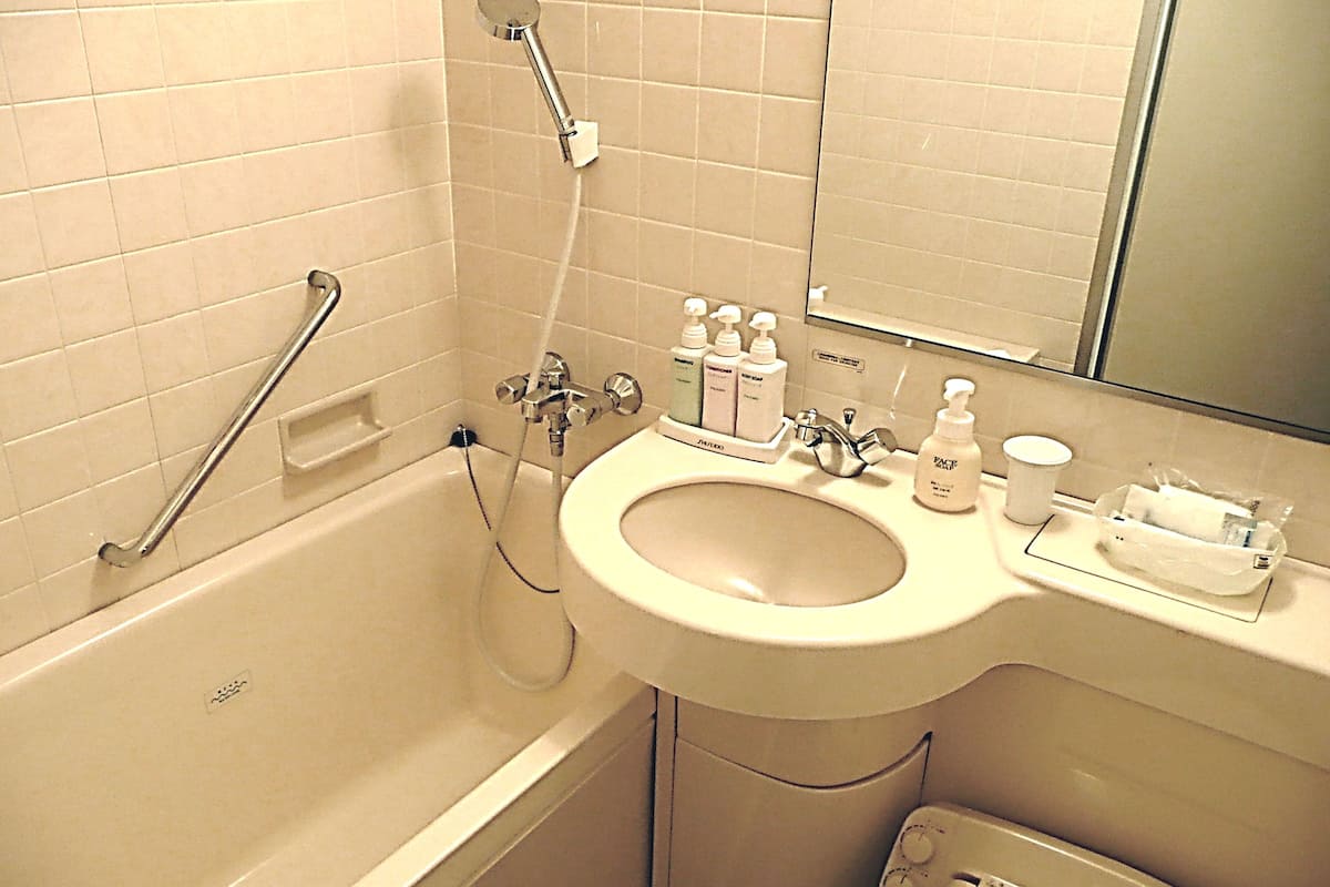 free toiletries, hair dryer, slippers, bidet