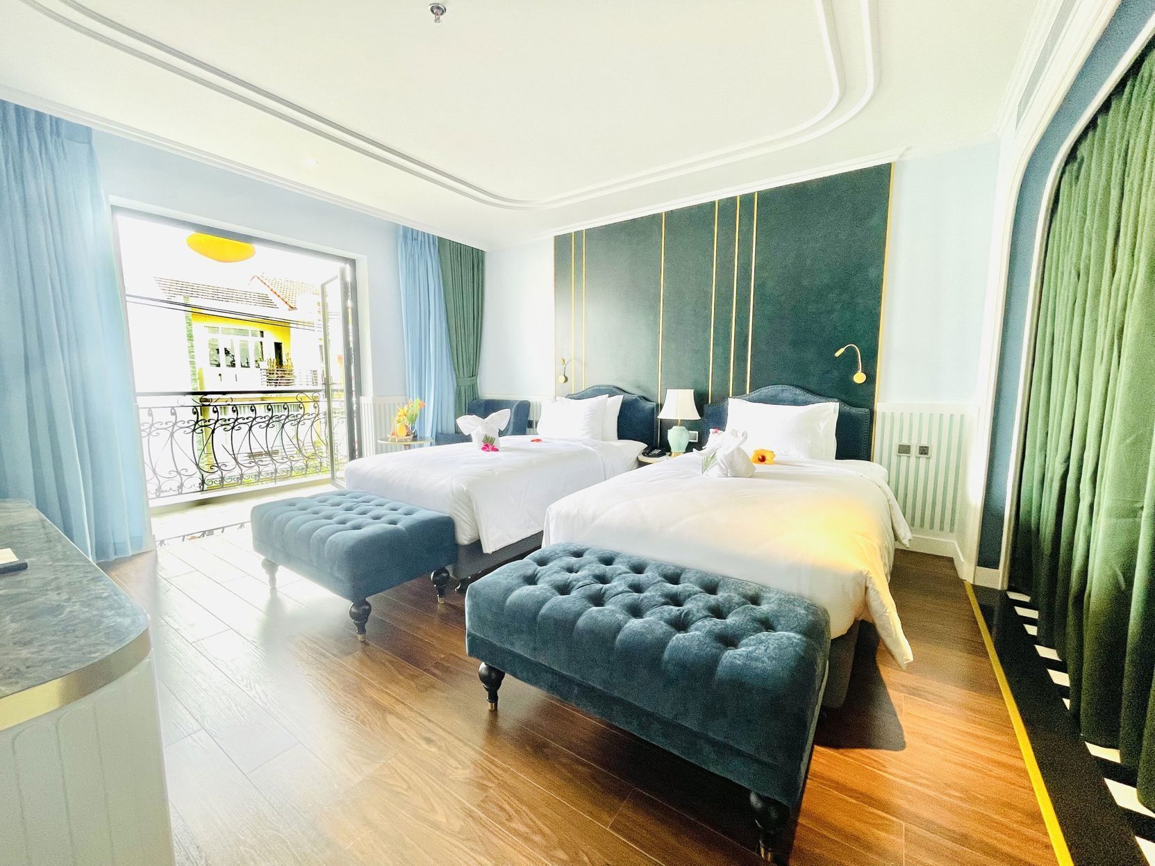Down duvets, minibar, in-room safe, desk