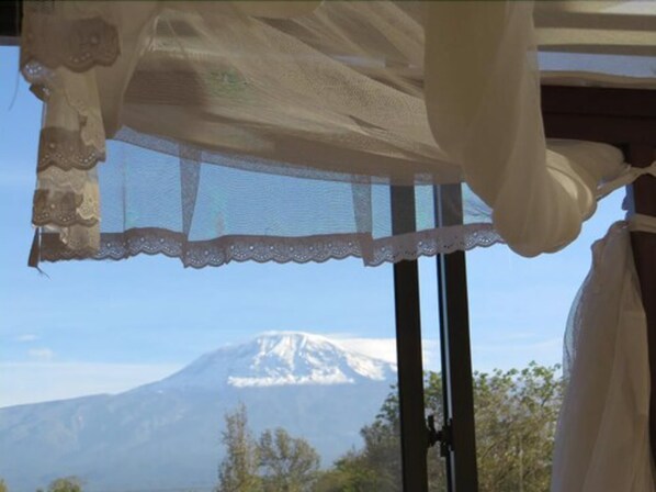 Desk, blackout drapes, free WiFi, bed sheets - Stella Maris Lodge (Moshi)