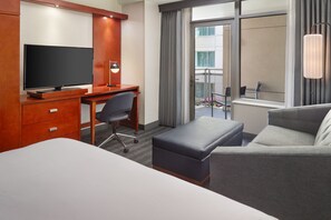 Room, 1 King Bed with Sofa bed, Balcony | Living area | LCD TV
