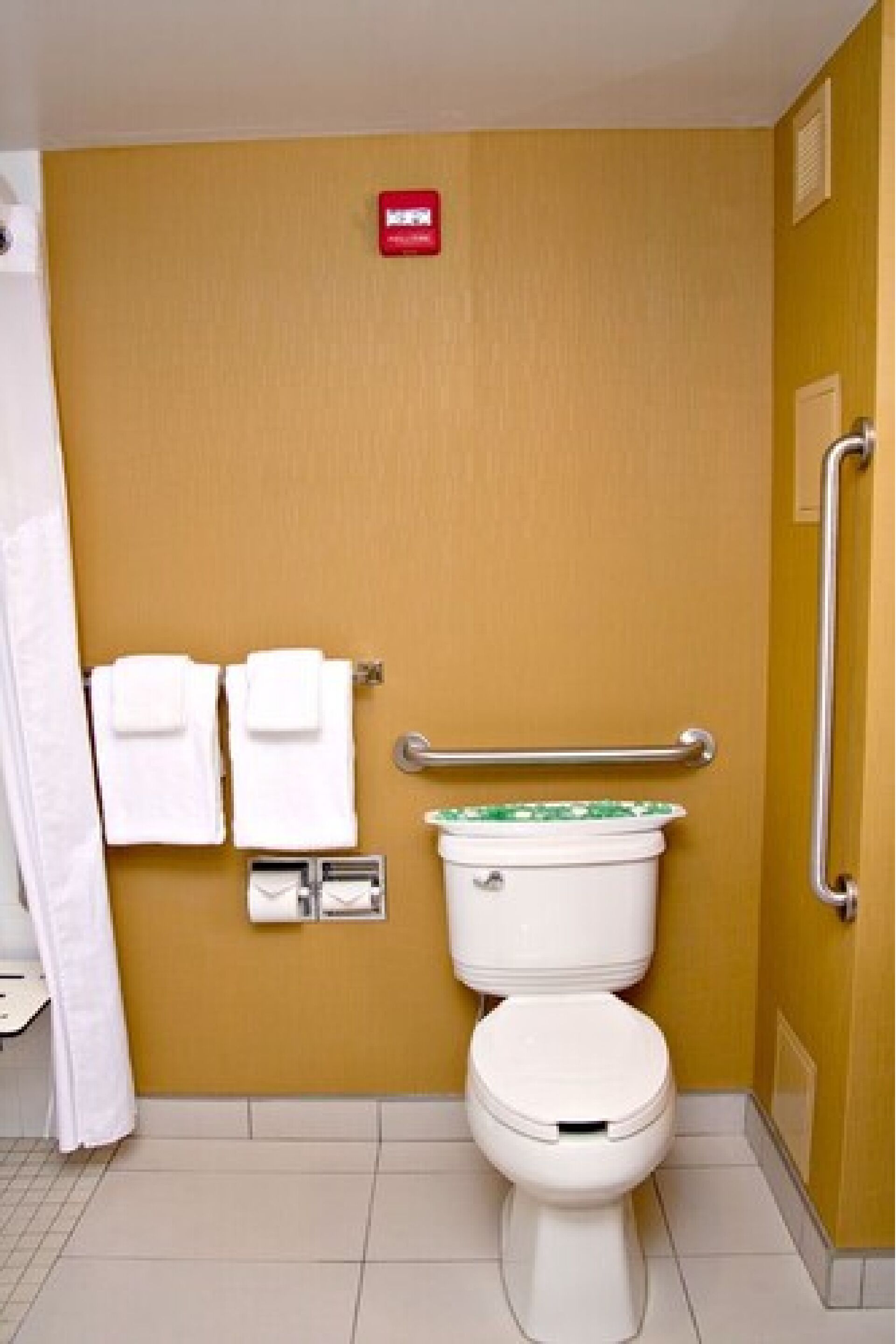 suite, 1 king bed, mobility accessible (roll-in shower) | bathroom | hair dryer, towels