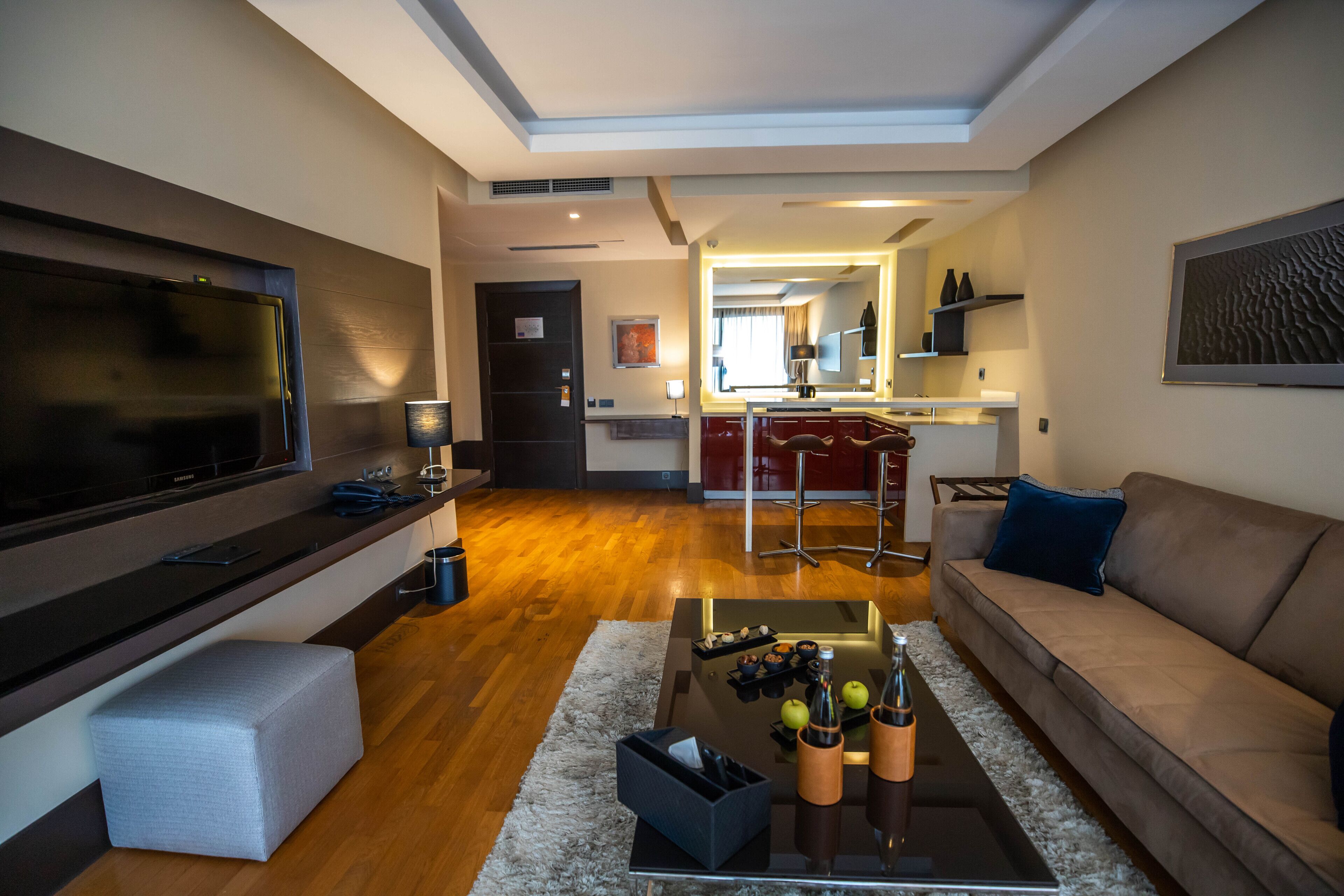 44-inch flat-screen tv with satellite channels, tv