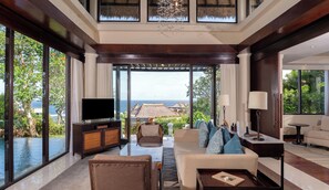 Villa, 2 Bedrooms, Private Pool, Ocean View | Living area | 42-inch LCD TV with satellite channels, TV, DVD player - Samabe Bali Suites & Villas (Nusa Dua)