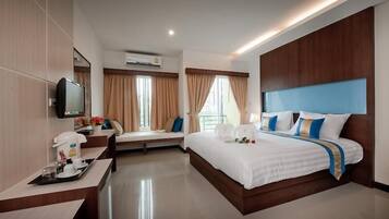 In-room safe, blackout curtains, cots/infant beds, rollaway beds