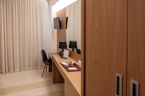 Down duvets, memory-foam beds, minibar, in-room safe