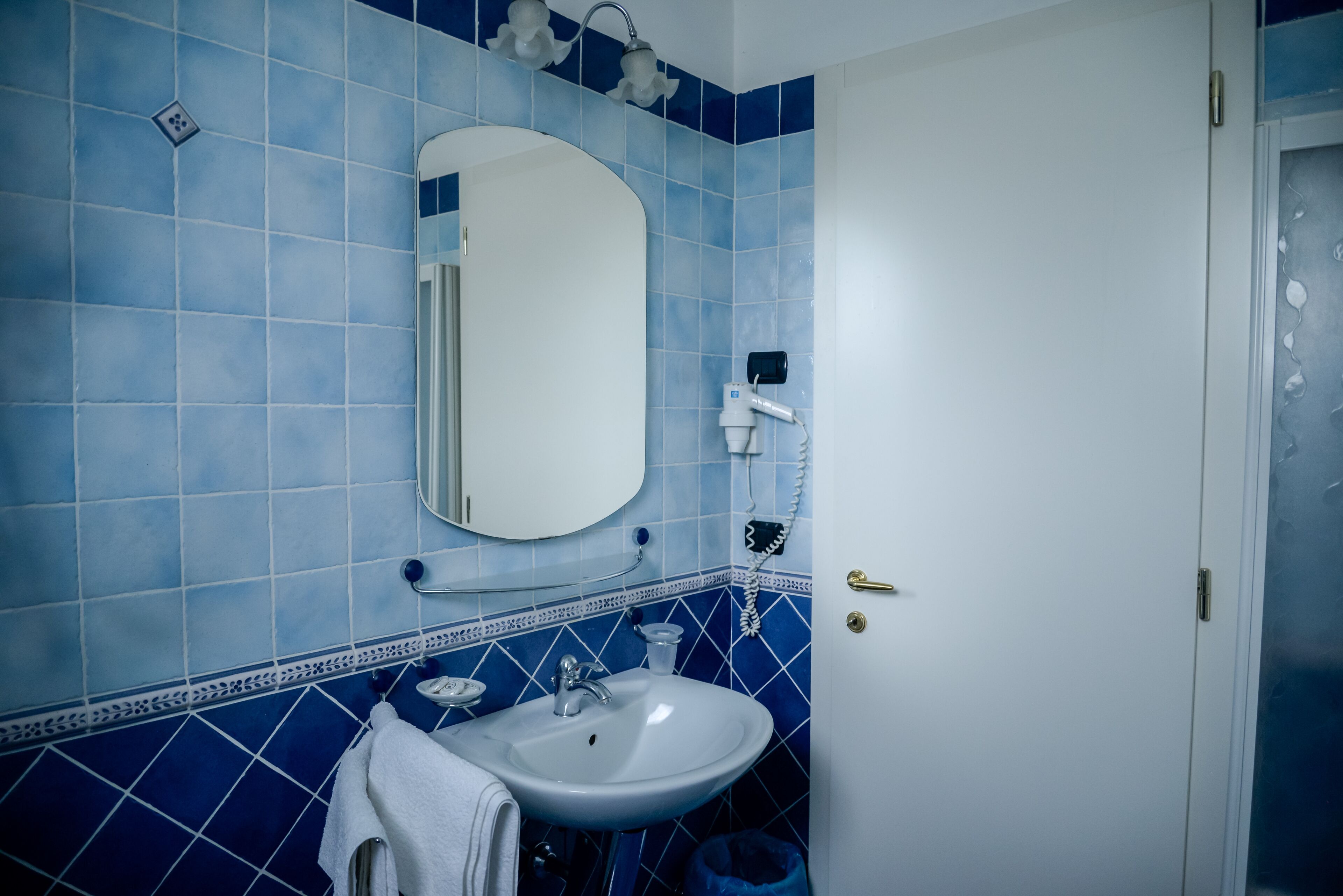 rainfall showerhead, hair dryer, bidet, towels