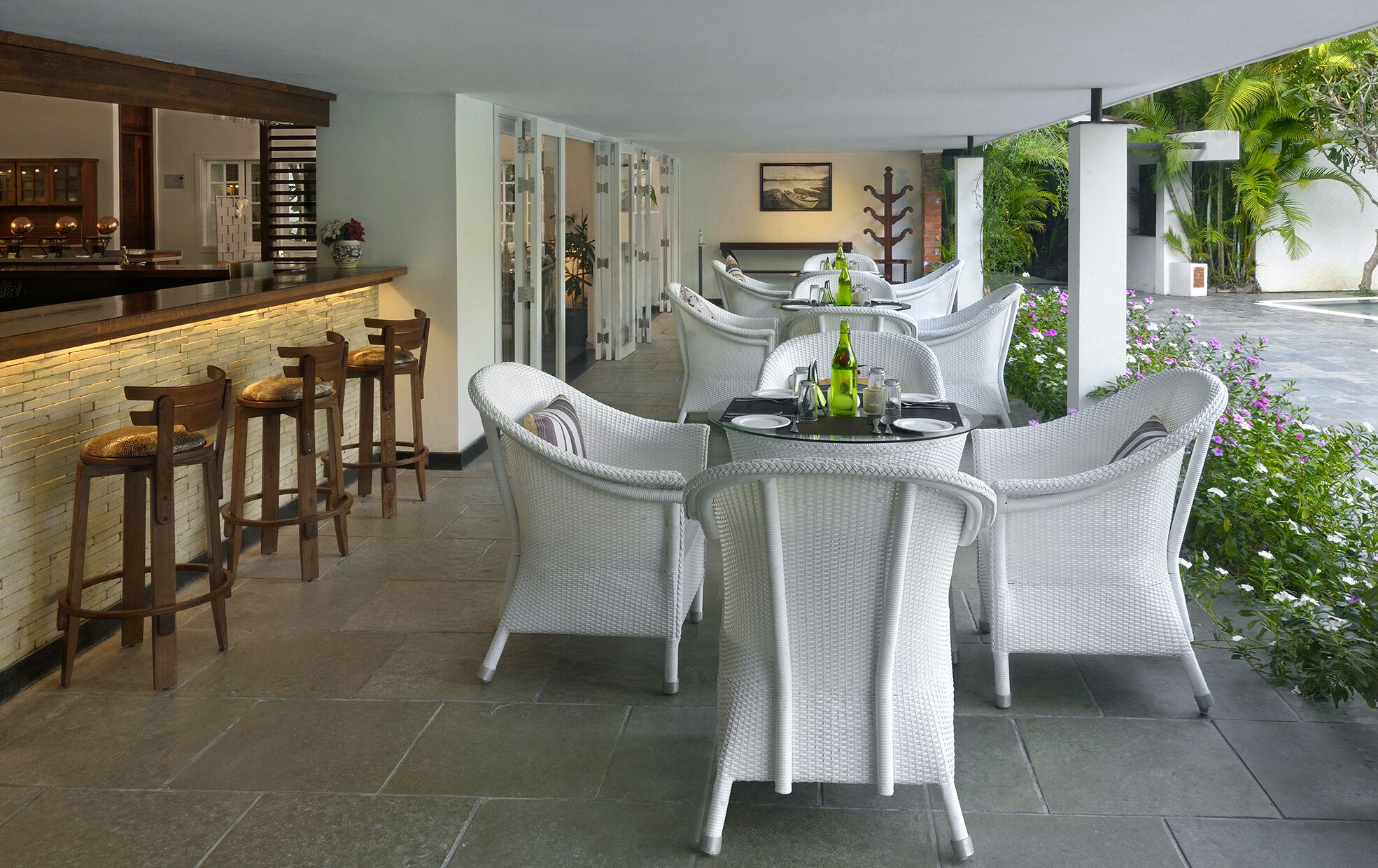 breakfast, lunch, dinner served; indian cuisine, pool views