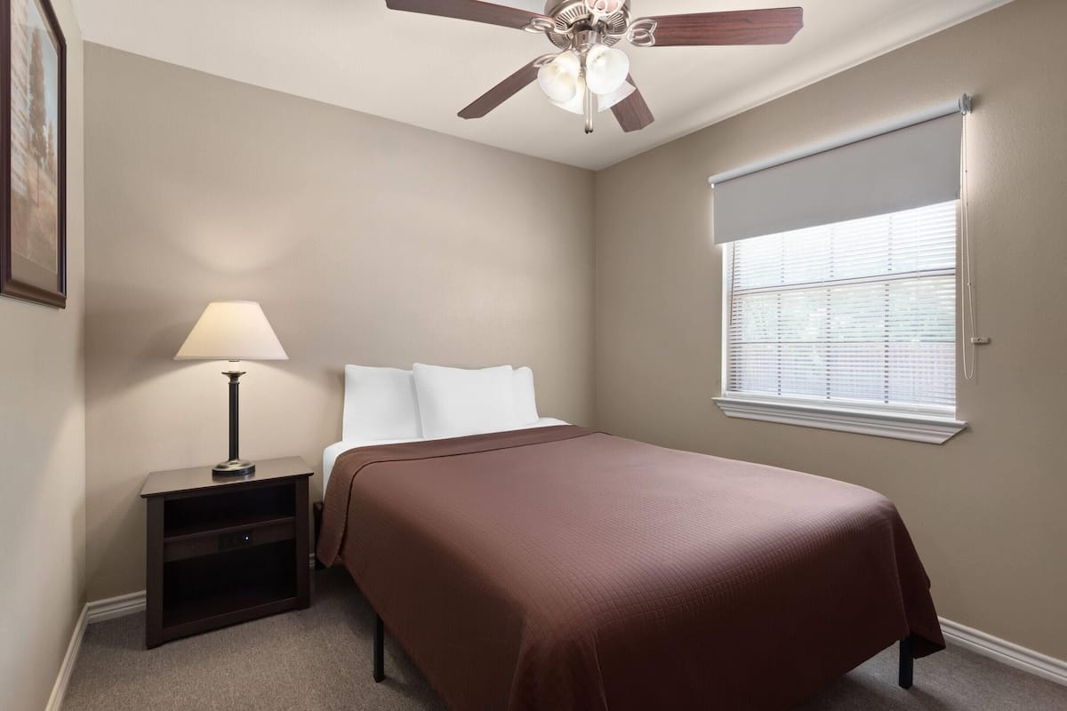 1 bedroom, desk, laptop workspace, iron/ironing board