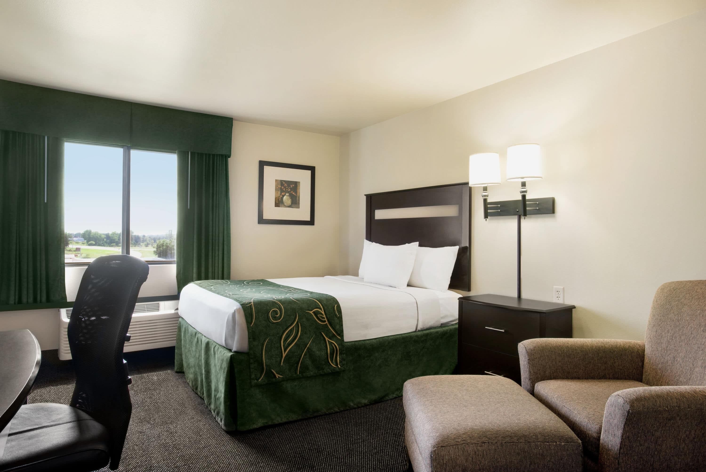 Room, 1 Queen Bed, Non Smoking | Desk, blackout drapes, iron/ironing board, free cribs/infant beds