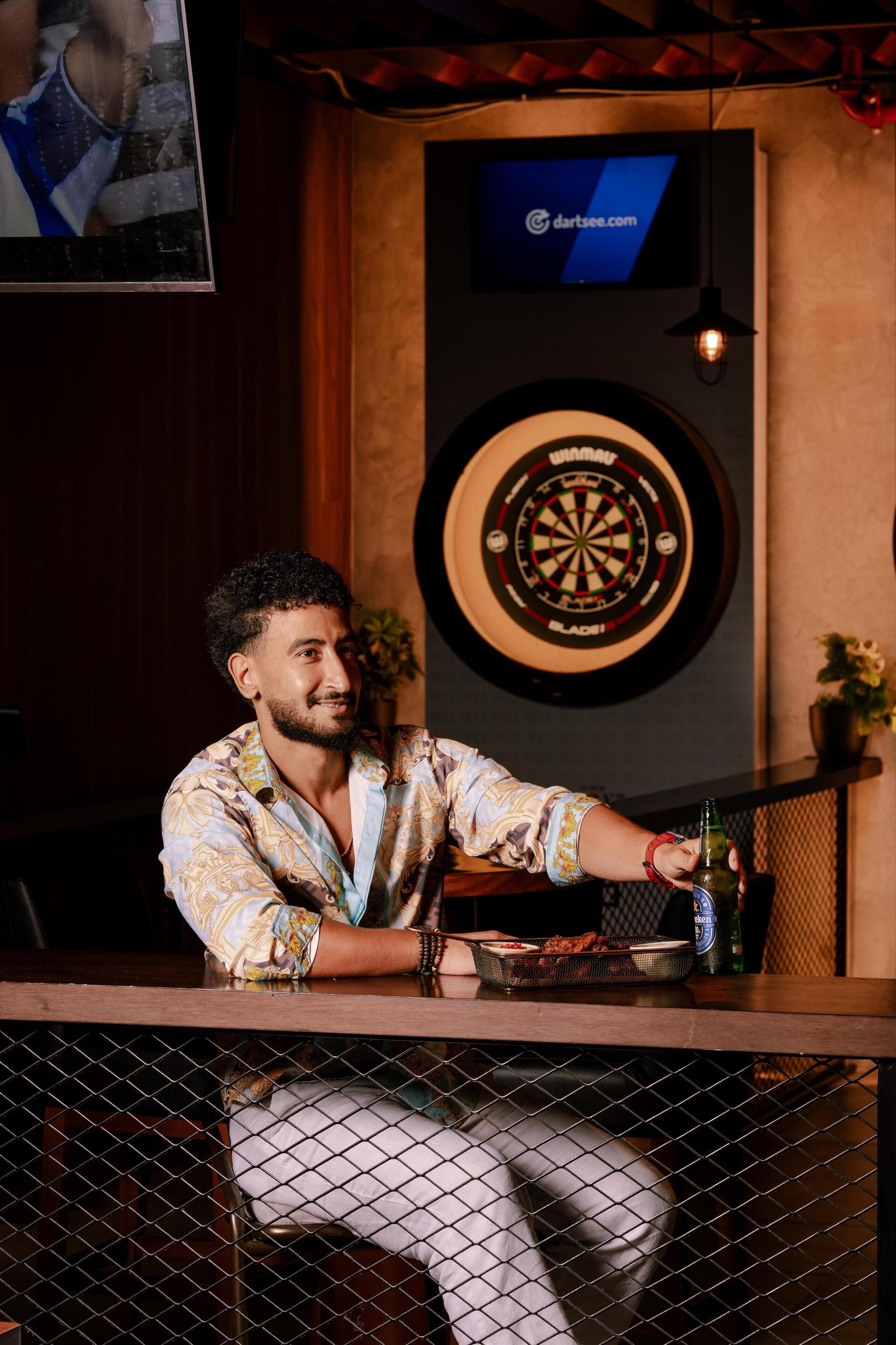 A dartboard, a dartboard, and a dartboard.