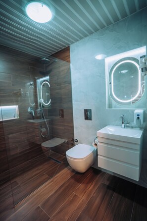 Duschwanne, Komfortbadewanne, Hydromassagedusche, Haartrockner