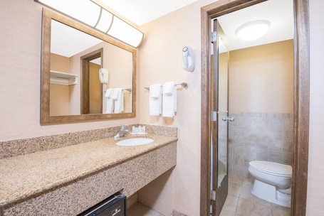 Shower, hair dryer, towels. Days Inn by Wyndham Duluth Lakewalk
