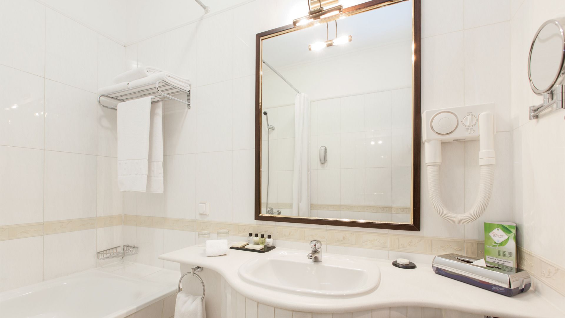 free toiletries, hair dryer, bathrobes, slippers