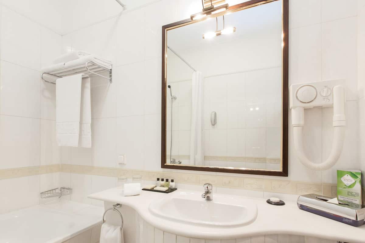 free toiletries, hair dryer, bathrobes, slippers