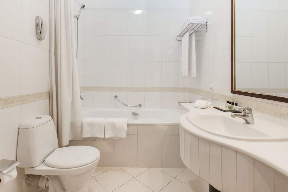 free toiletries, hair dryer, bathrobes, slippers