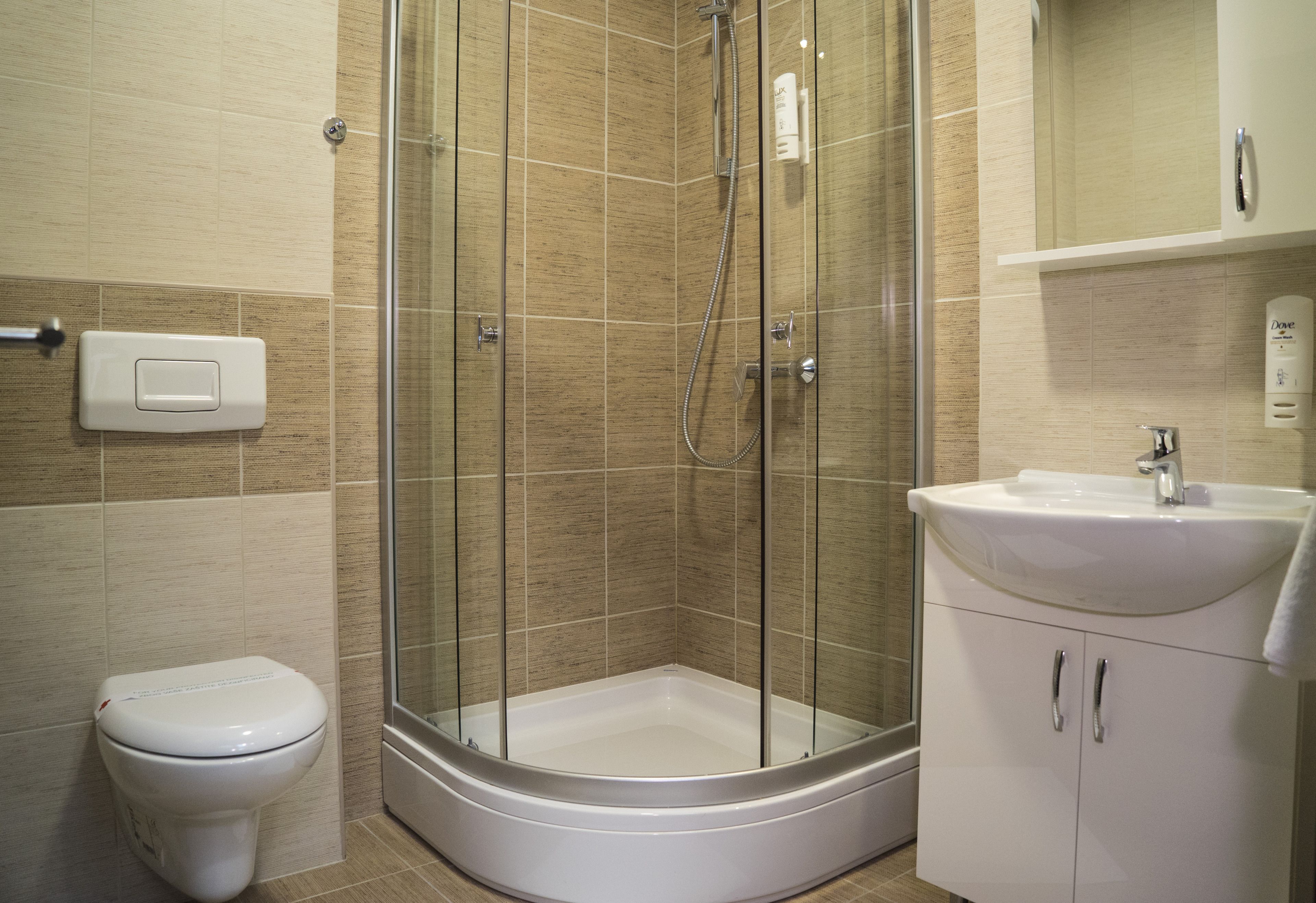 shower, free toiletries, hair dryer, slippers