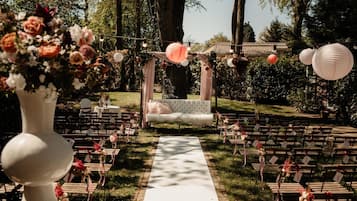 Outdoor banquet area