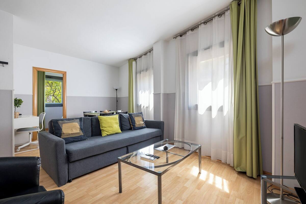 Blackout curtains, iron/ironing board, free WiFi, bed sheets