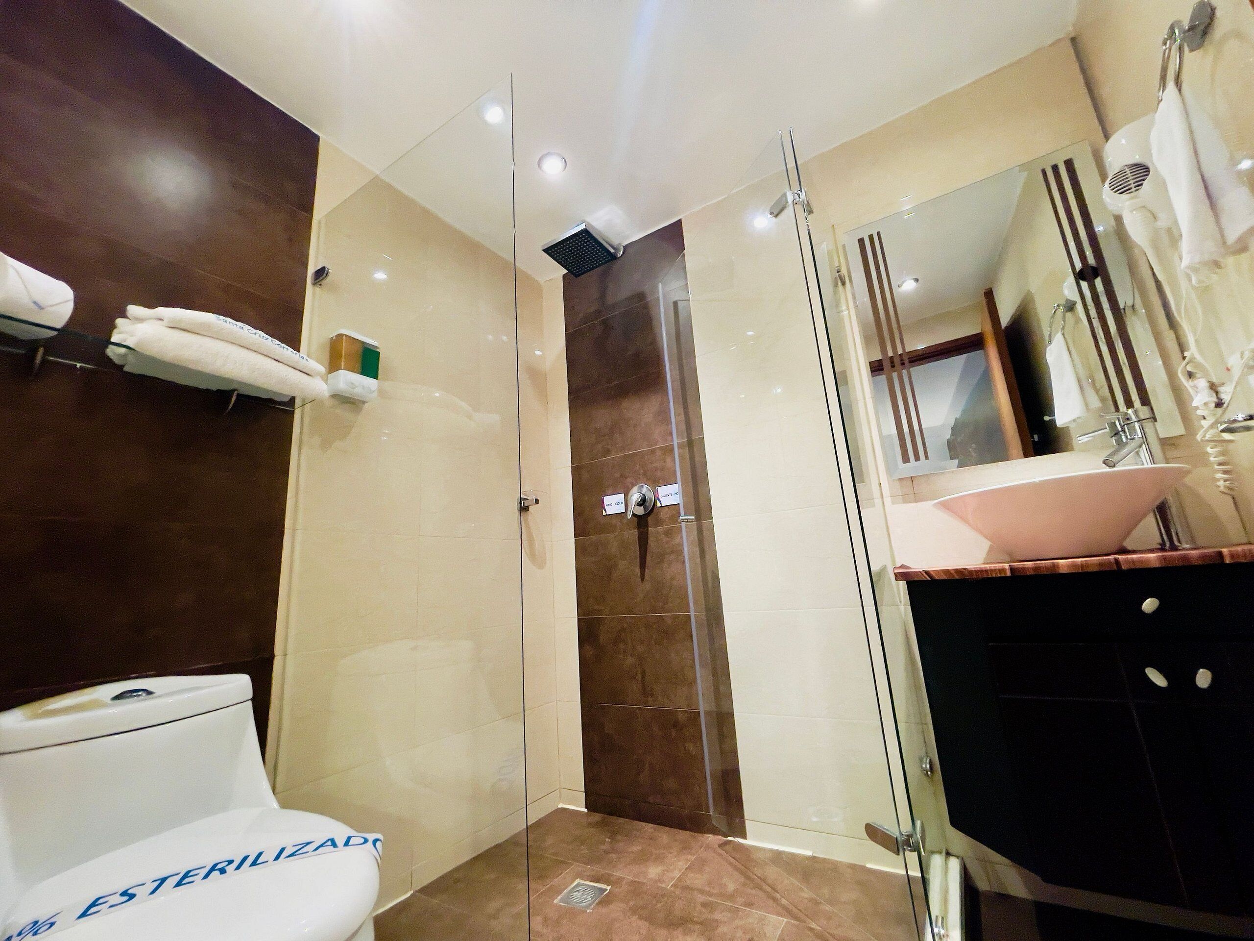 shower, rainfall showerhead, free toiletries, bidet