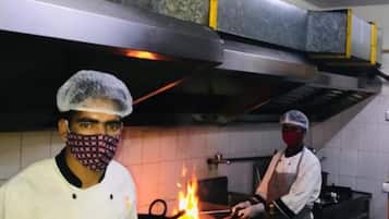 Breakfast, lunch, dinner served; international cuisine