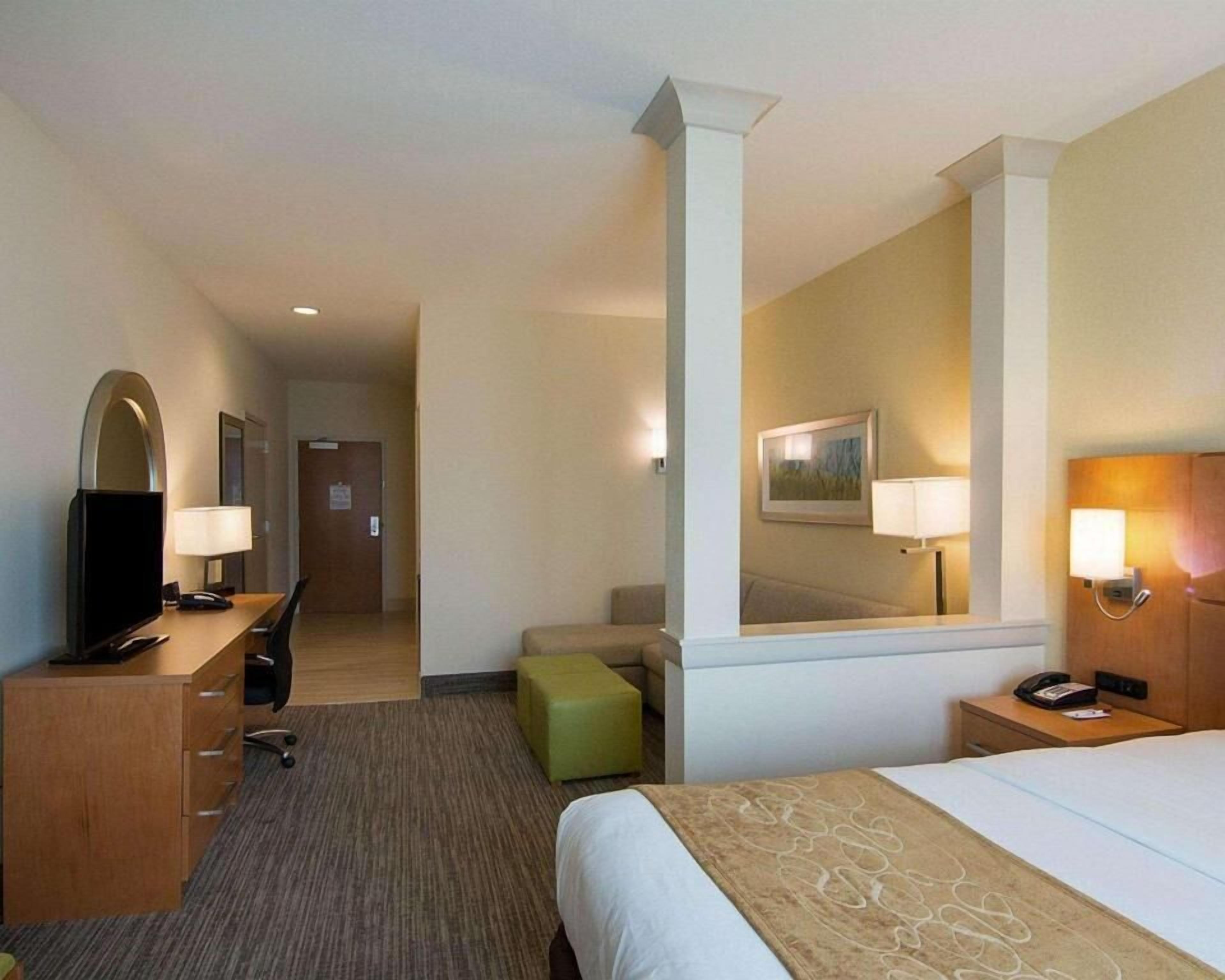 Hypo-allergenic bedding, pillow-top beds, in-room safe, desk