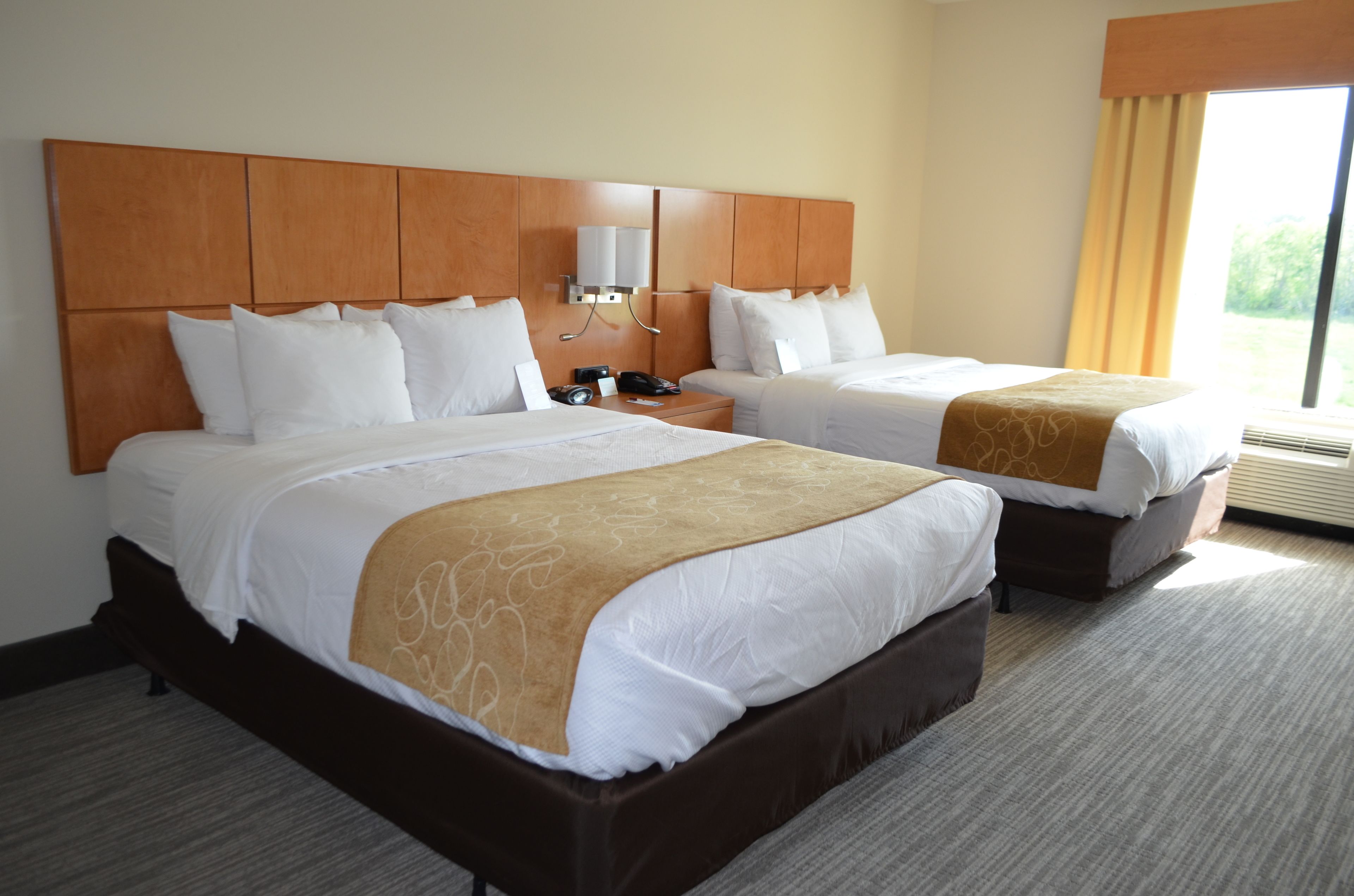 hypo-allergenic bedding, pillow-top beds, in-room safe, desk