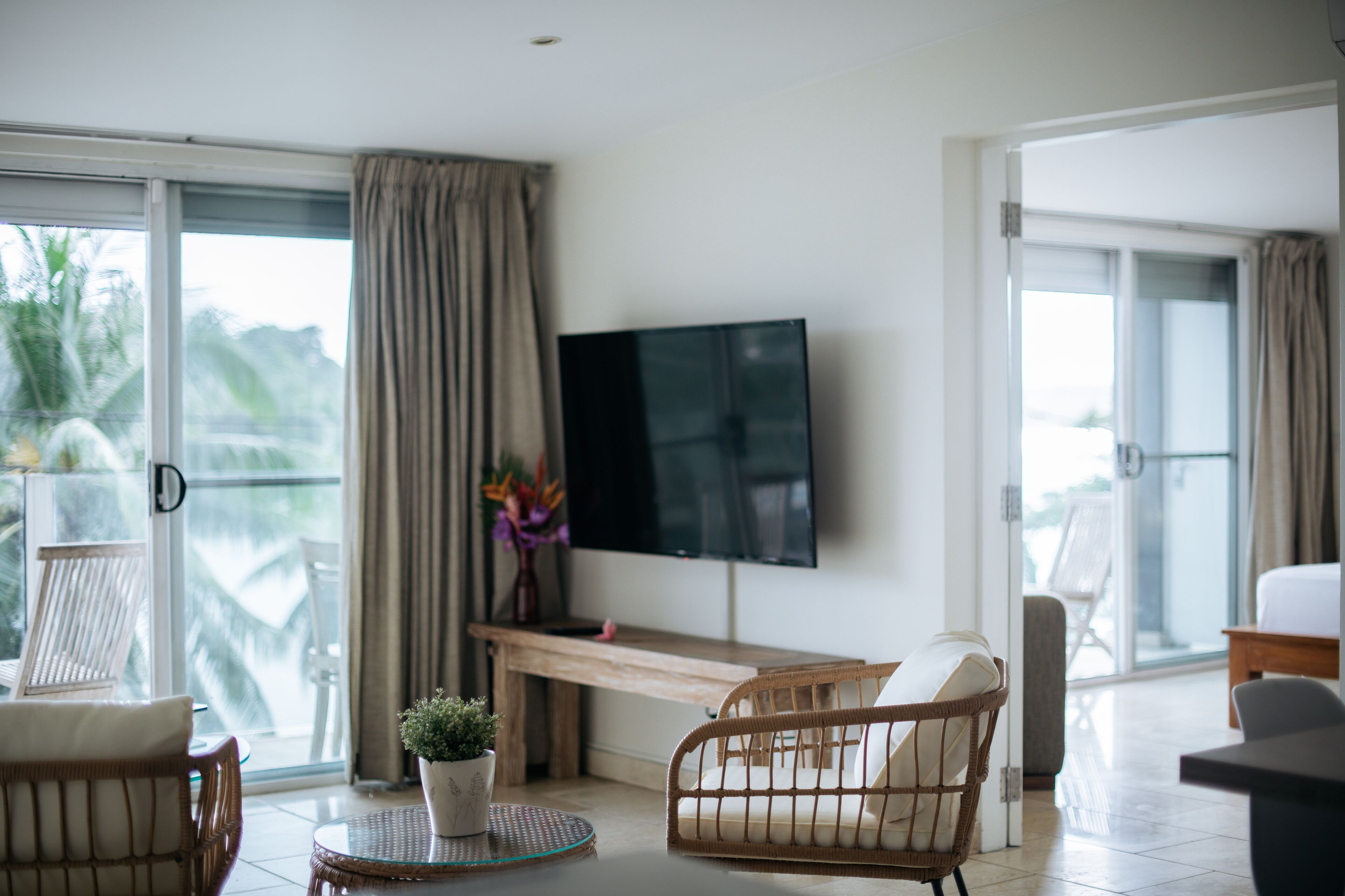 premium penthouse, balcony, harbour view | premium bedding, laptop workspace, blackout curtains, soundproofing