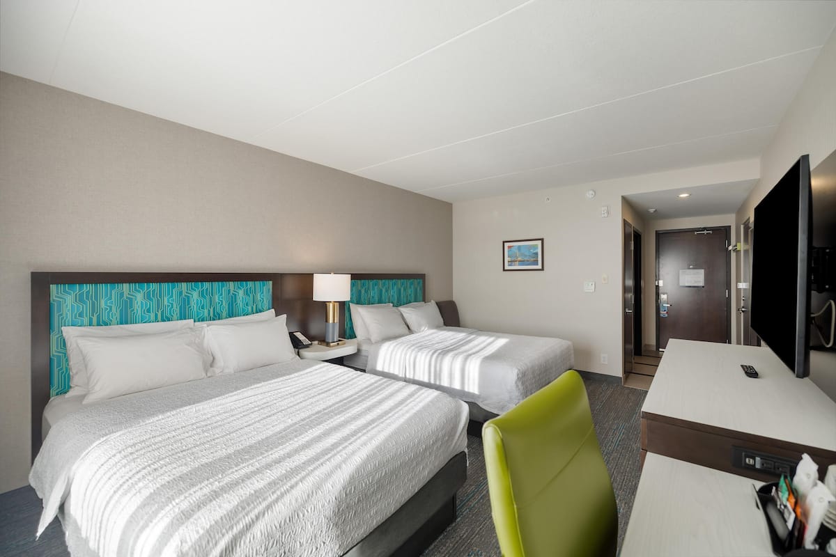 Room, 2 Queen Beds, Non Smoking | Pillowtop beds, in-room safe, desk, iron/ironing board