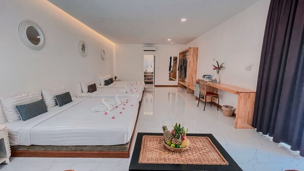 Super Family Room With Terrace - Free Pick Up | Premium bedding, minibar, in-room safe, desk - Home Indochine D'angkor (Siem Reap)