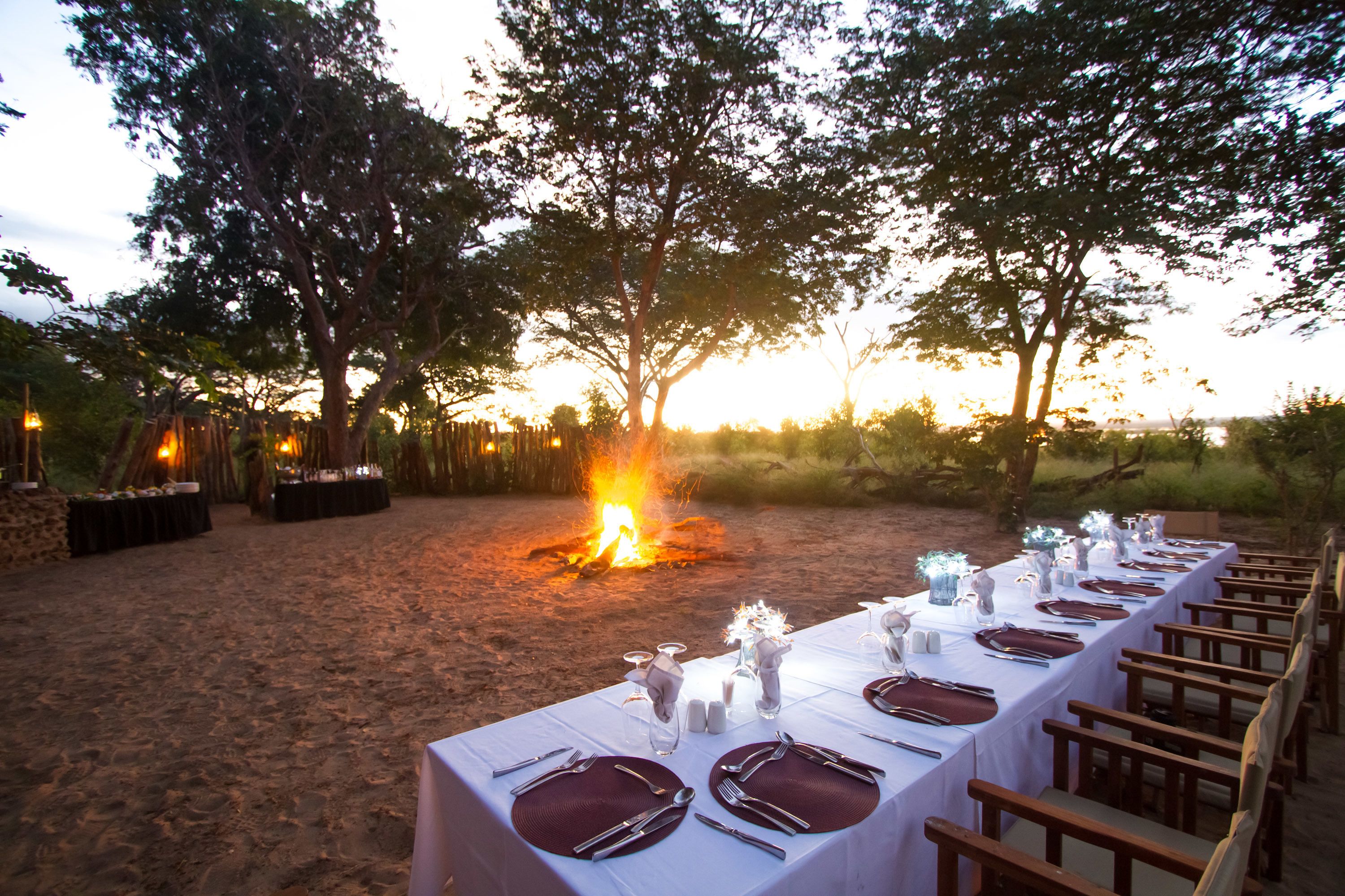 Outdoor banquet area