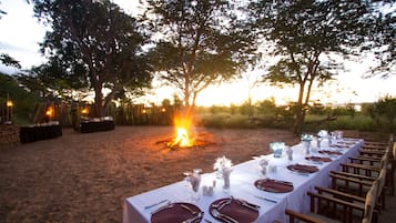 Outdoor banquet area