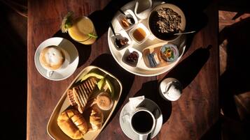 Breakfast, lunch, dinner served; international cuisine, pool views