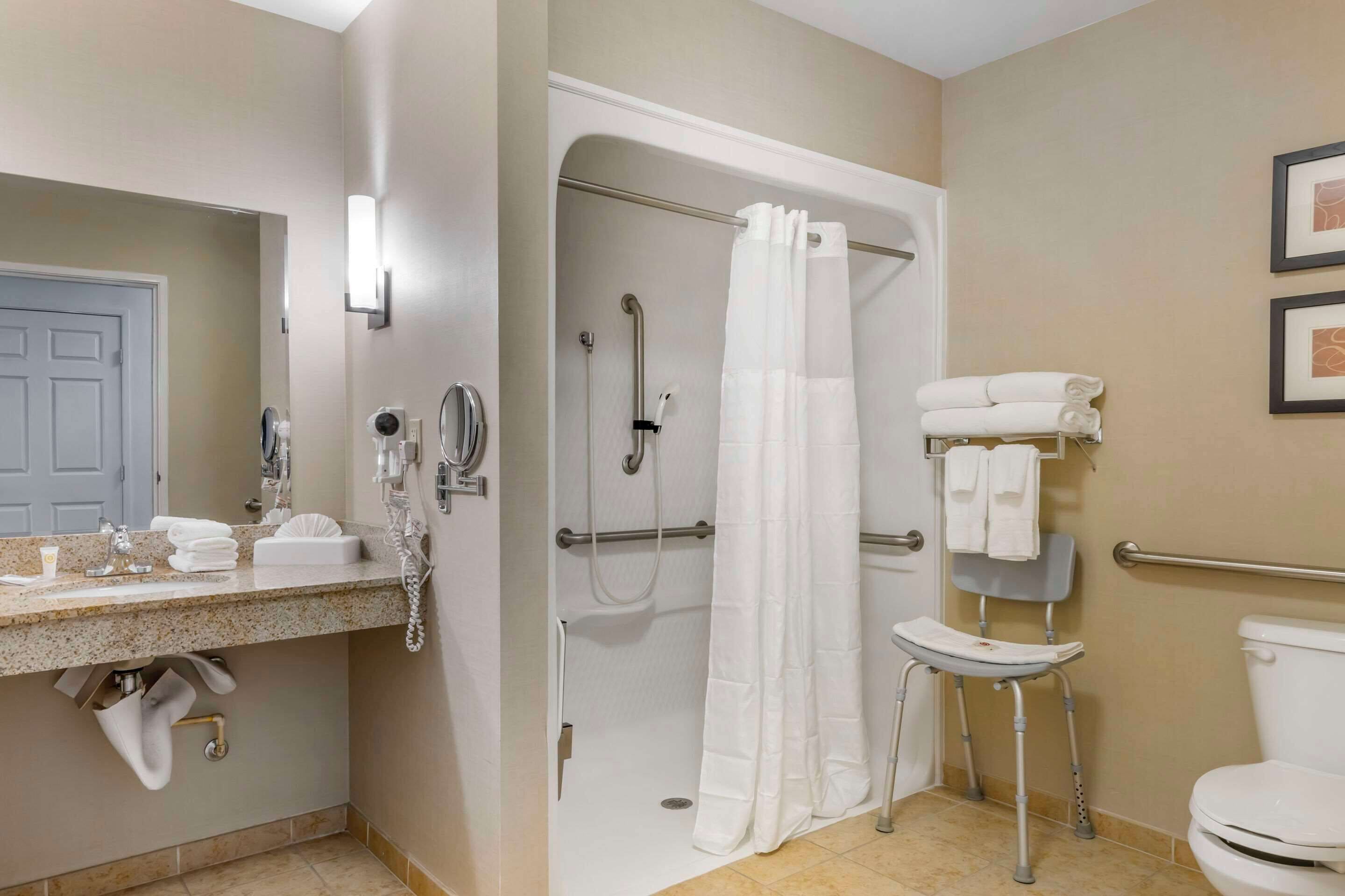 suite, 1 king bed with sofa bed, accessible, non smoking (roll-in shower) | premium bedding, pillow-top beds, in-room safe, desk