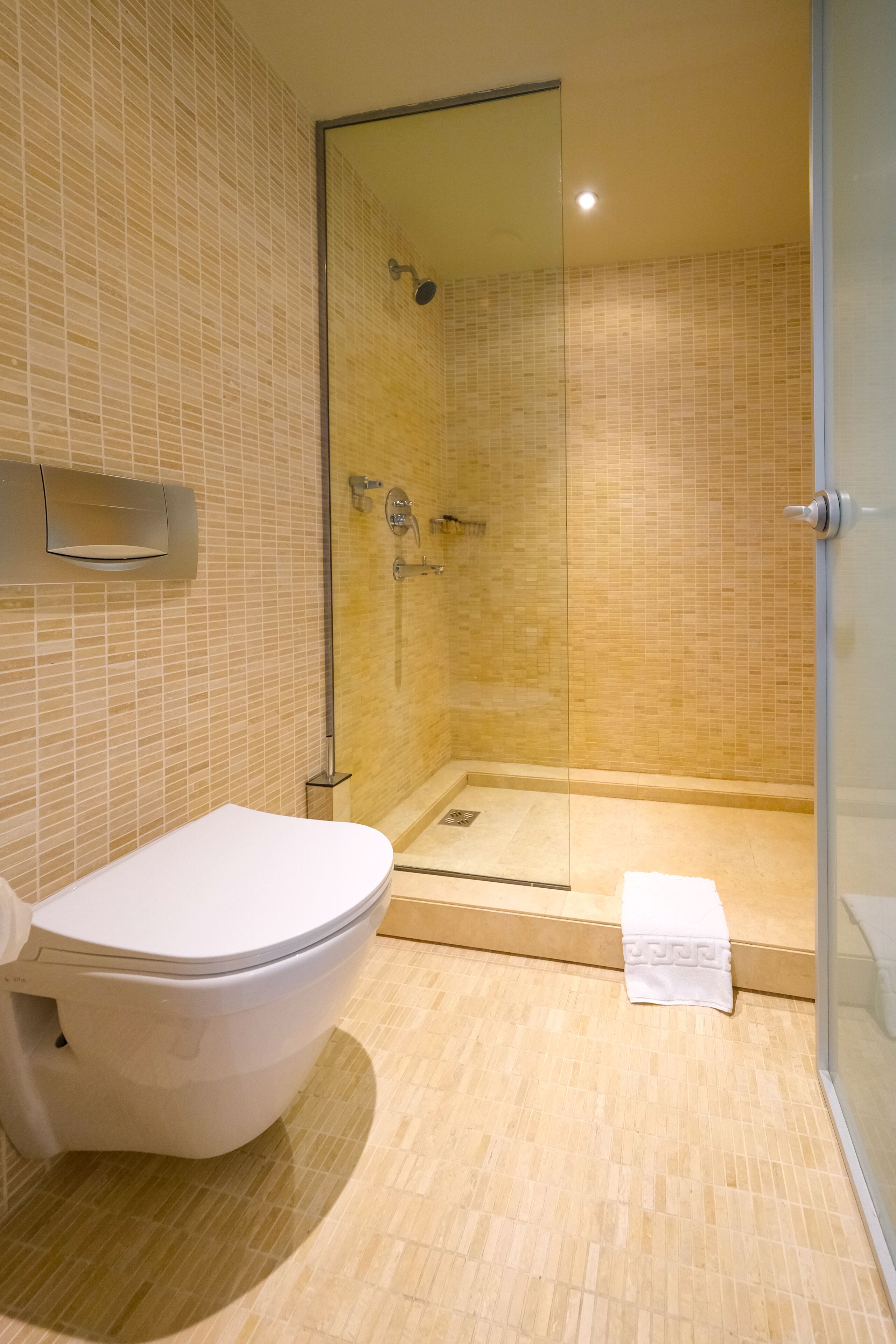 standard double or twin room | bathroom | shower, rainfall showerhead, free toiletries, hair dryer