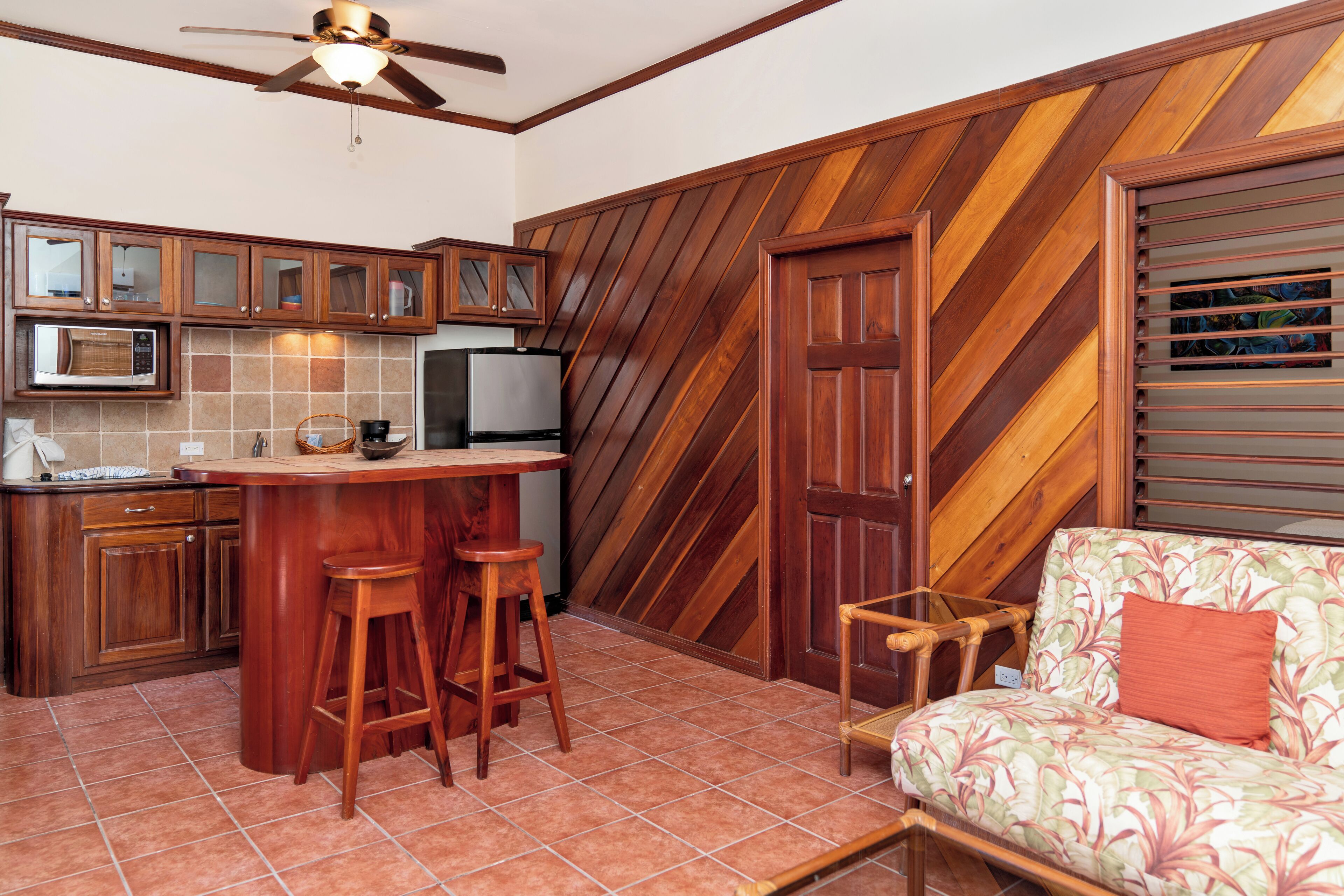 pool view villa | living area | 32-inch tv with cable channels, netflix, dvd player