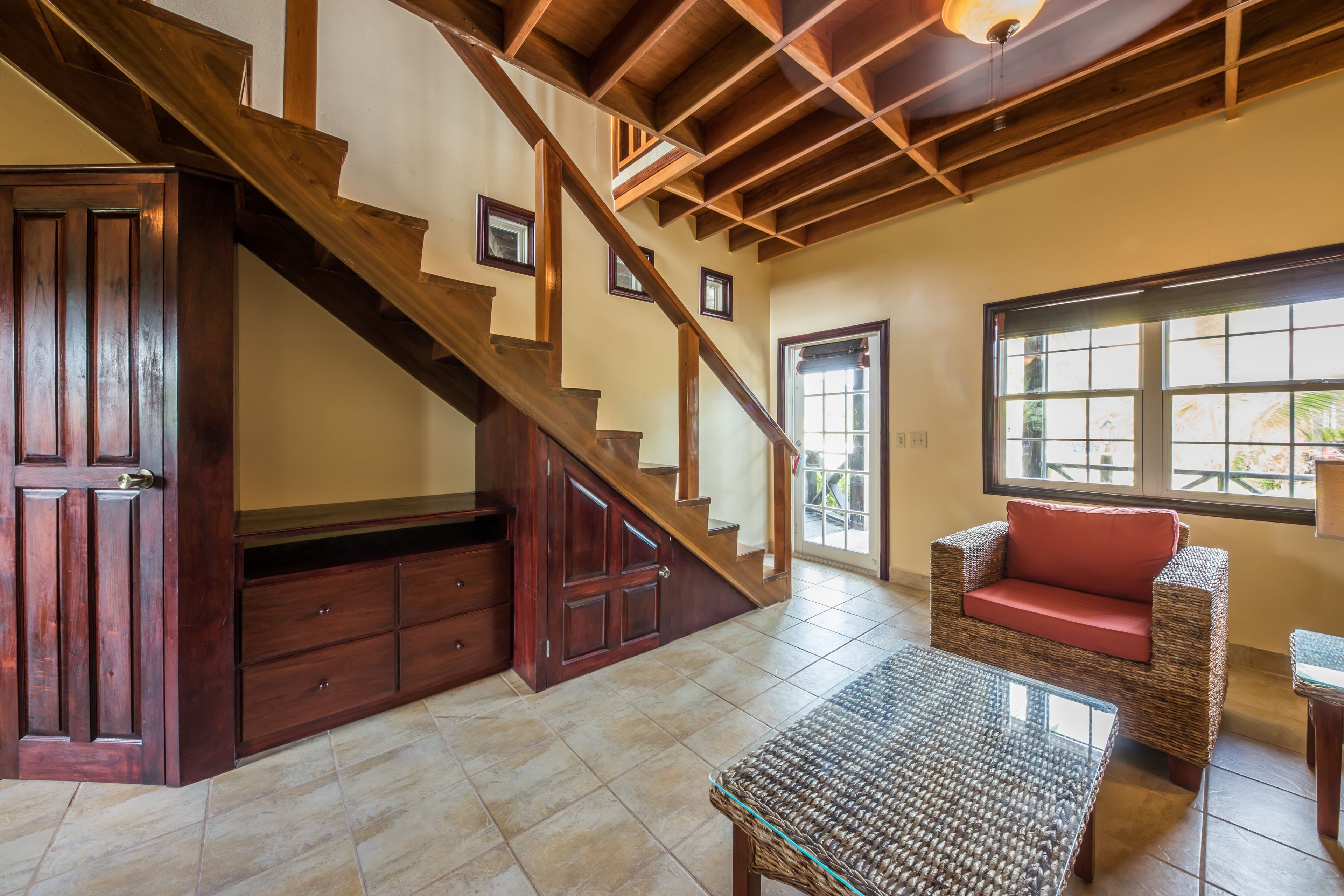 one bedroom plus den garden view villa | living room | 32-inch tv with cable channels, netflix, dvd player