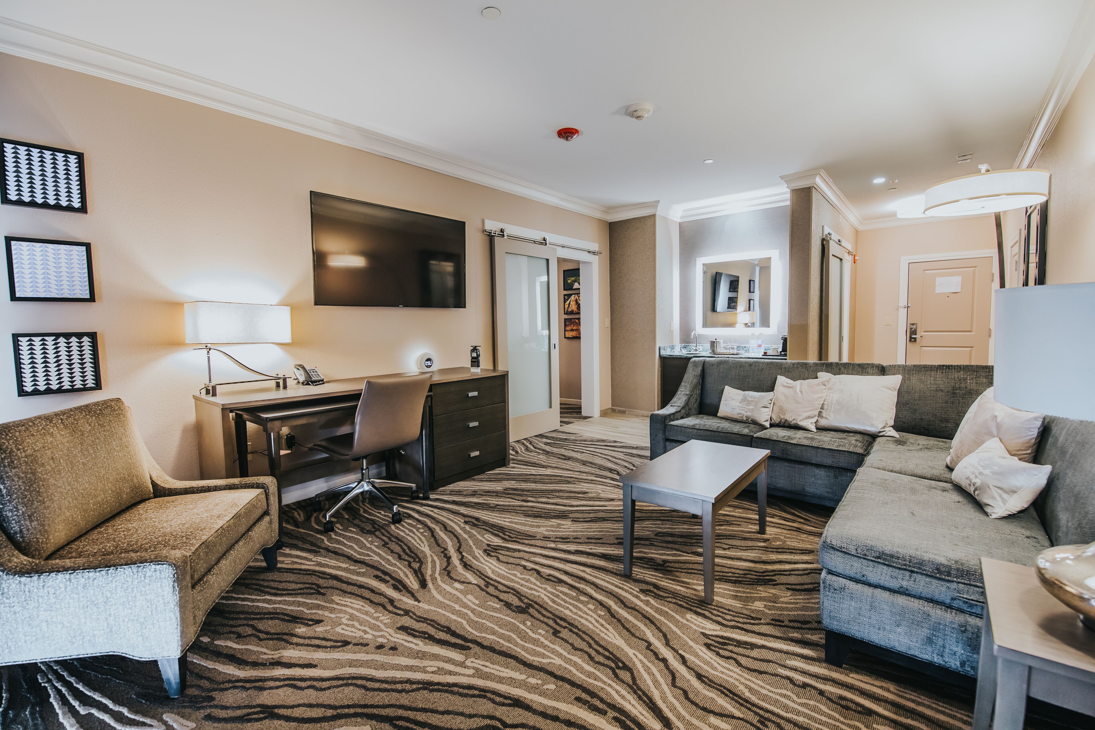 50-inch flat-screen tv with cable channels, tv, pay films