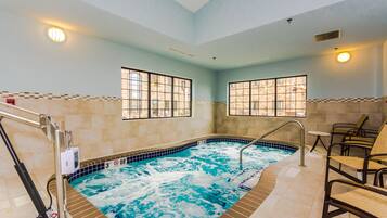 Indoor pool, open 7:00 AM to 11:00 PM, sun loungers