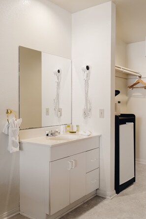 Free toiletries, hair dryer, towels