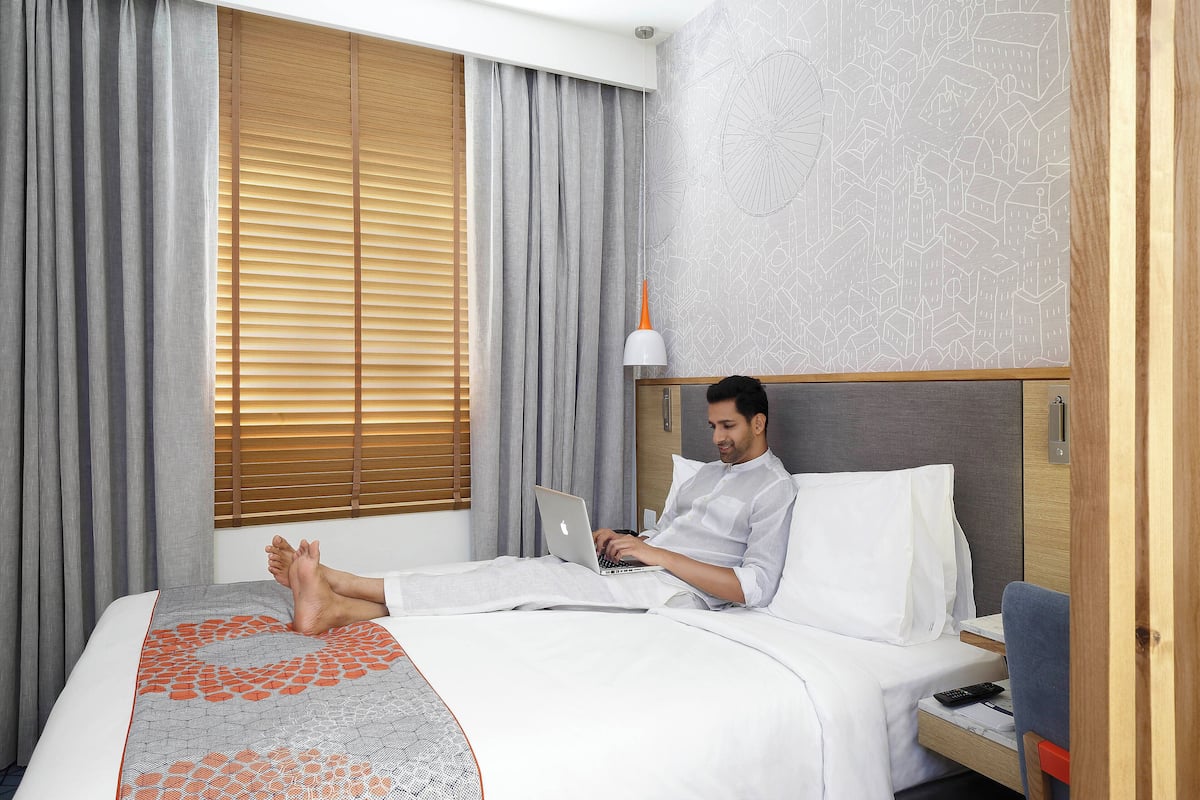 1 bedroom, hypo-allergenic bedding, in-room safe, desk