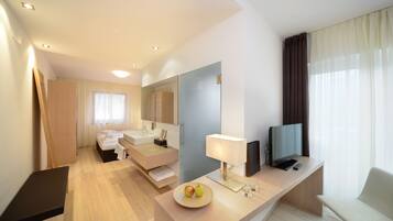 Business-dobbeltværelse | Egyptiske bomuldslagner, premium-sengetøj, minibar