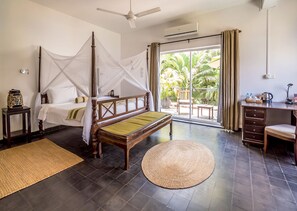 21-inch flat-screen TV with cable channels, TV