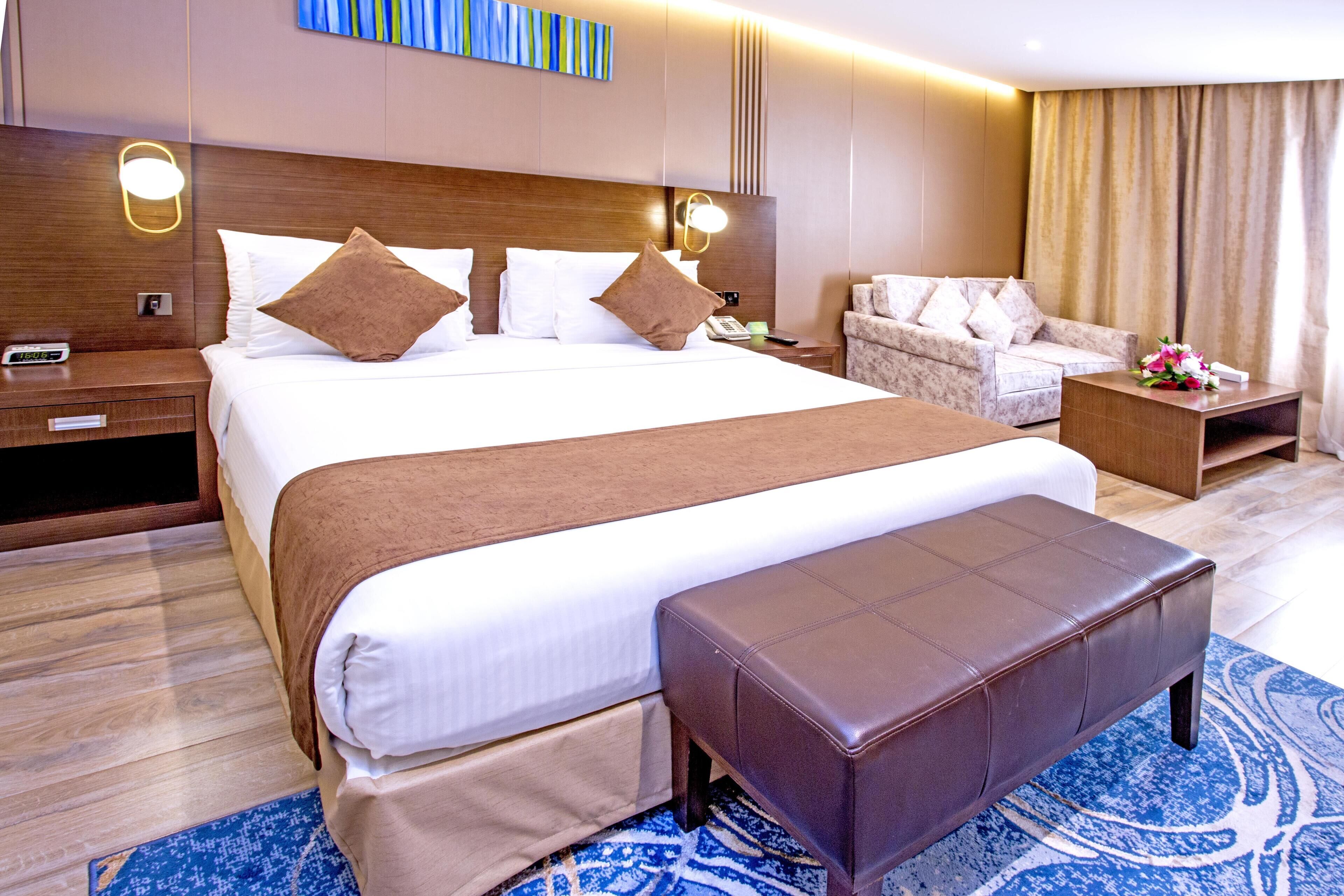 Egyptian cotton sheets, pillowtop beds, minibar, in-room safe