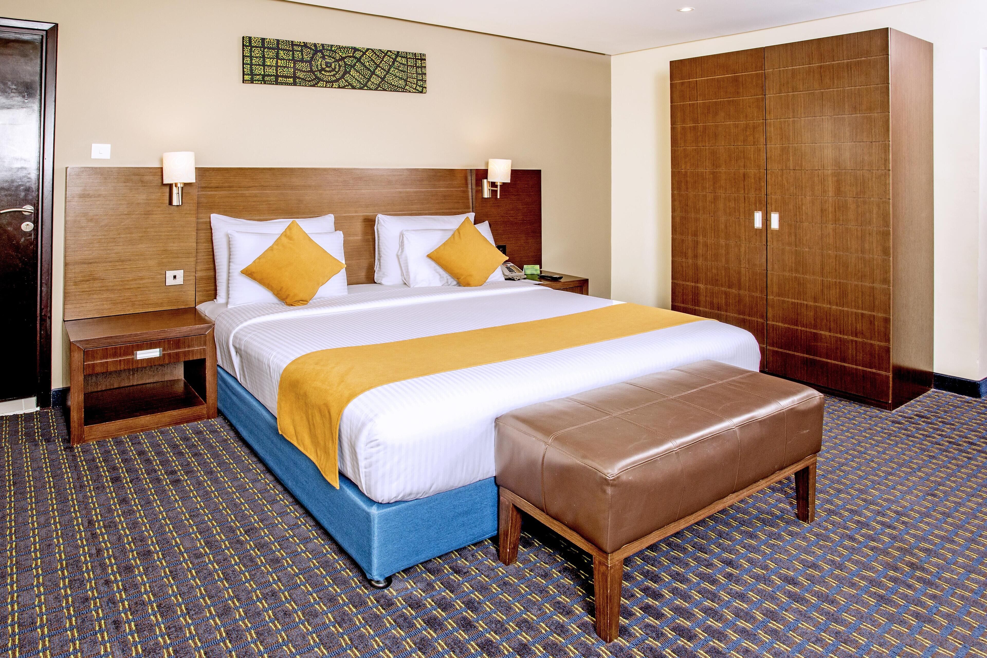 Egyptian cotton sheets, pillow-top beds, minibar, in-room safe