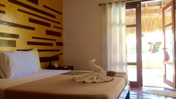 Desk, free WiFi, bed sheets