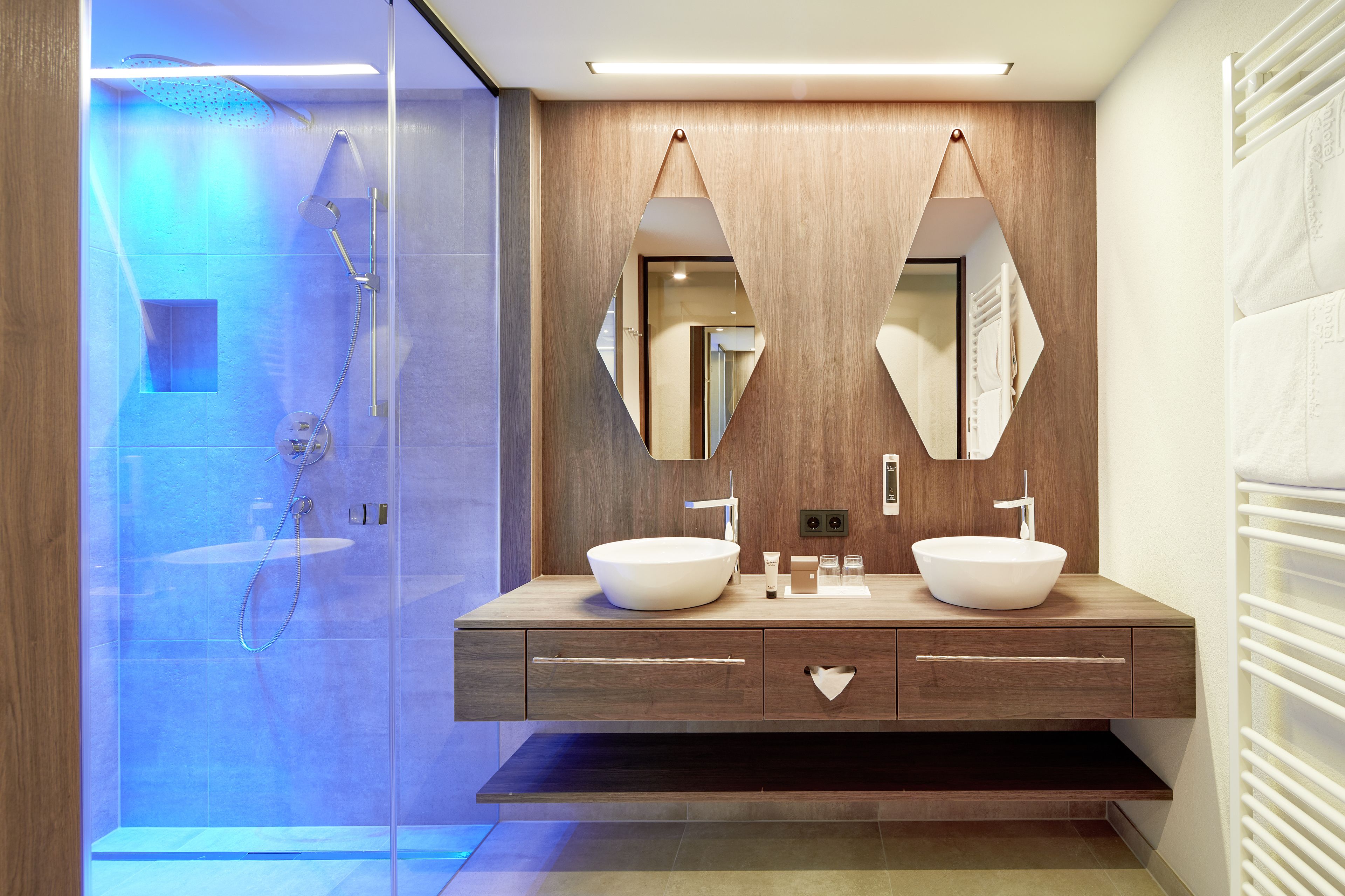 free toiletries, hair dryer, bathrobes, towels