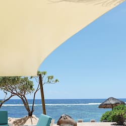 On the beach, sun-loungers, beach umbrellas, beach towels