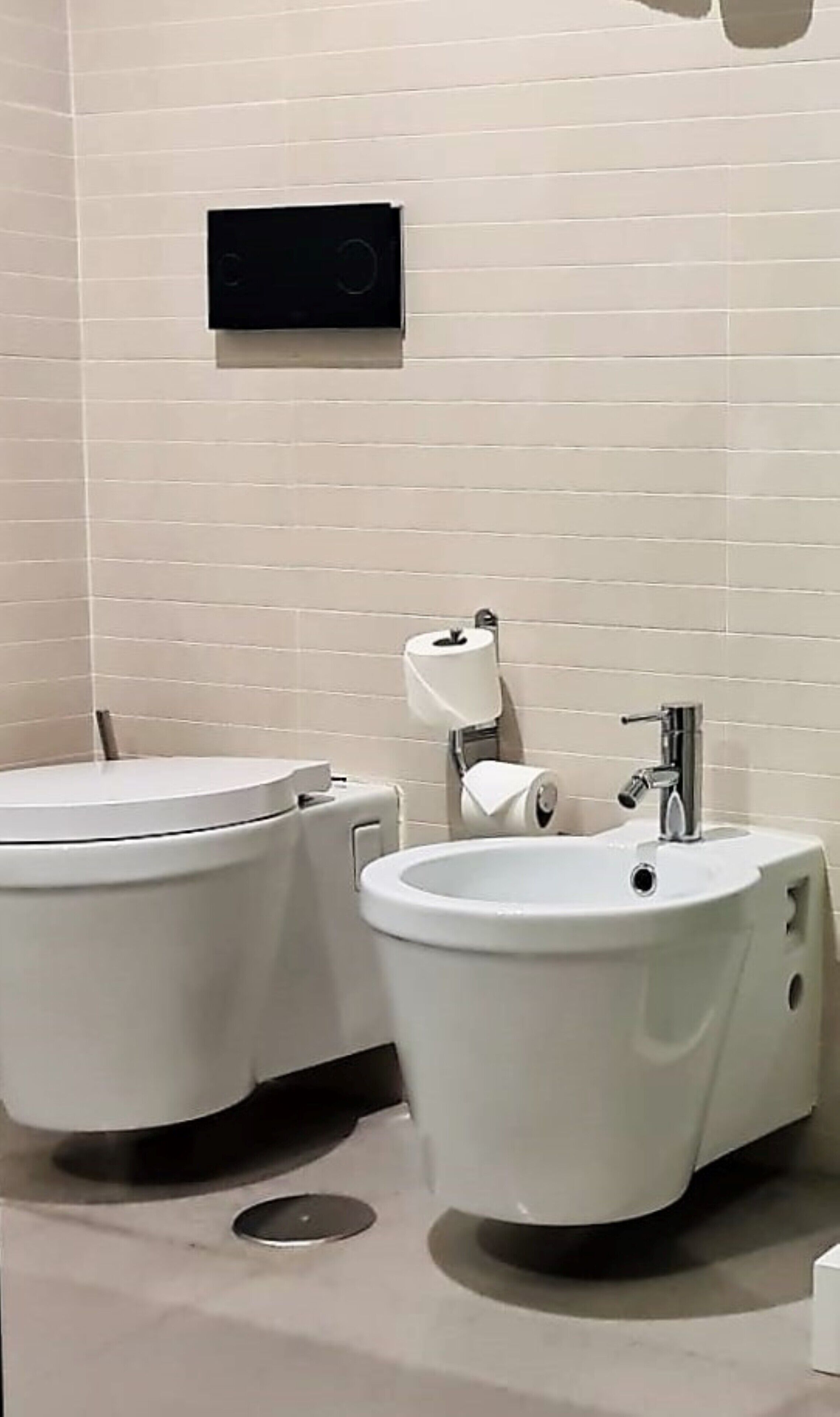 free toiletries, hair dryer, bidet, towels