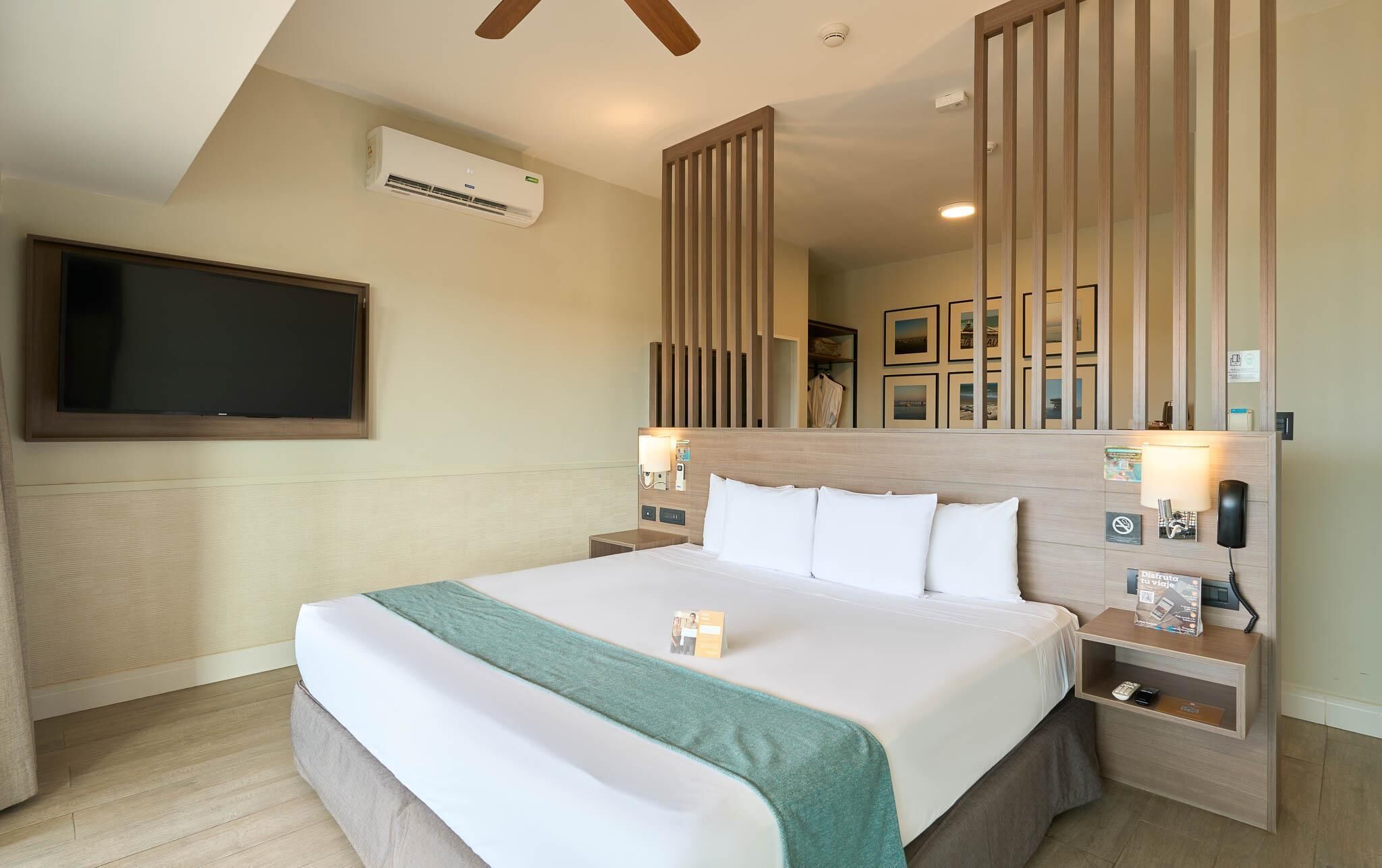 Down duvets, minibar, in-room safe, desk