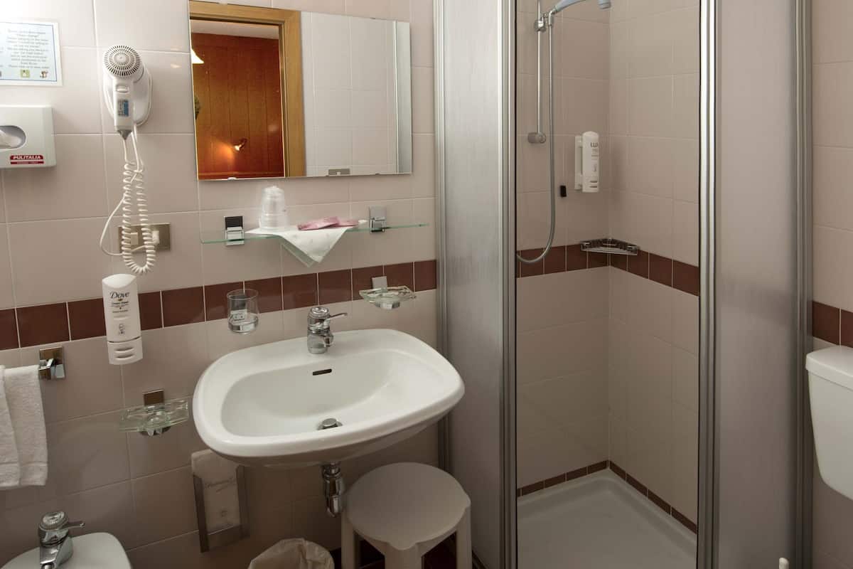 shower, free toiletries, hair dryer, bathrobes